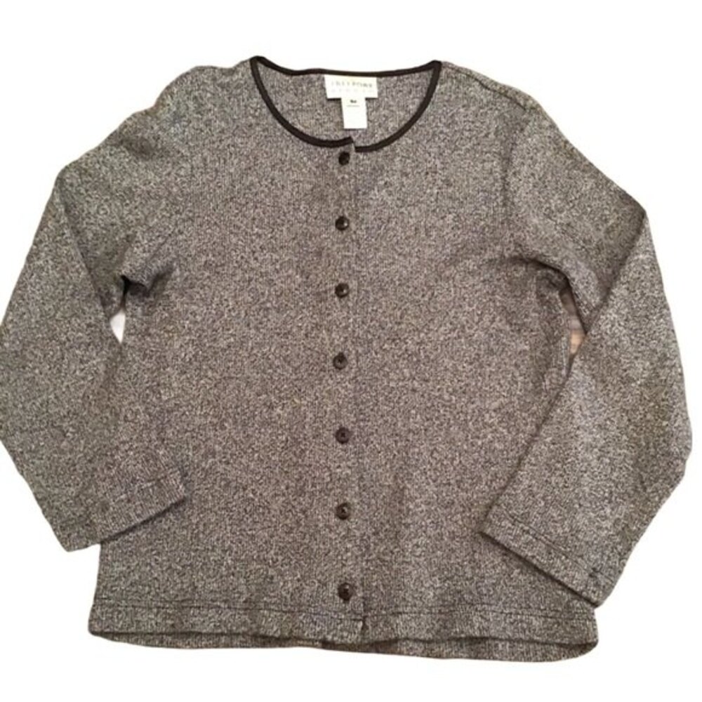 Freeport Studio Black and Grey Cardigan Size Petite Small